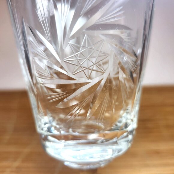 Pinwheel Wine Glass Cut Crystal Bohemian Highly Decoratively Cut Faceted Stem - Picture 3 of 6